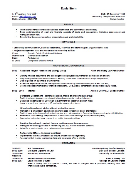 Sales resume little experience