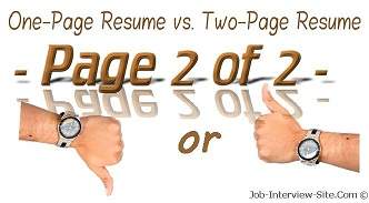 One Page or Two Page Resume