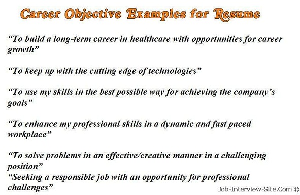 Resume Objectives For Part Time Jobs Examples