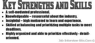 resume strengths skills examples key job summary abilities list sample career samples interview site template guide visit