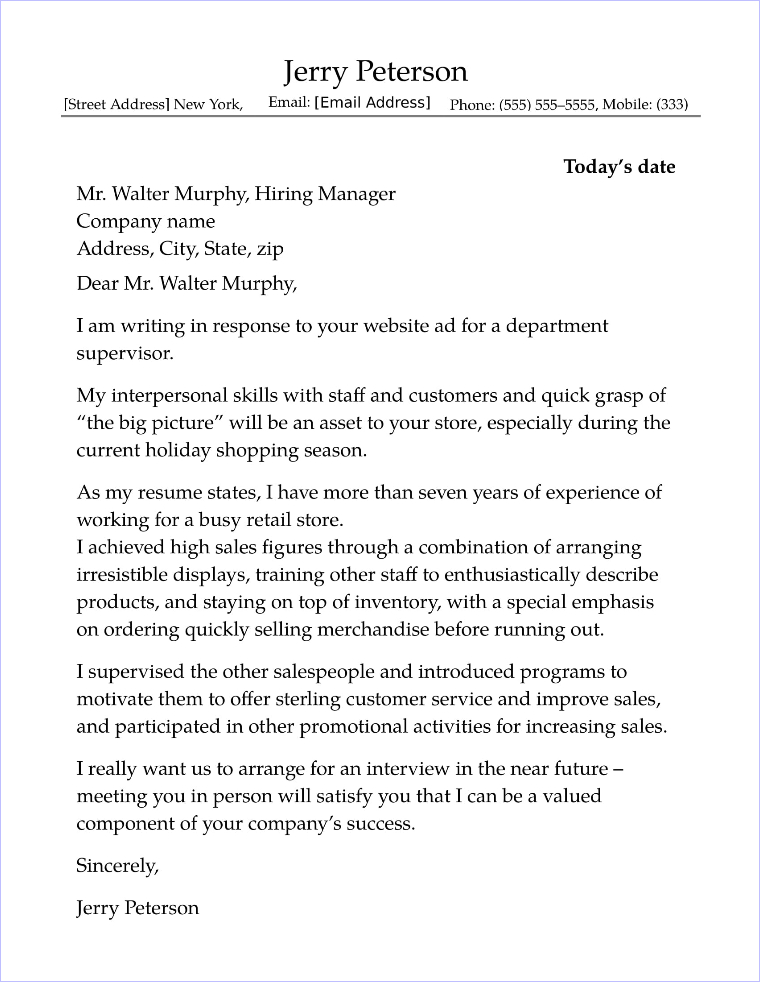 Marketing and Sales Cover Letter Samples