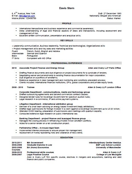 Resume for job interview sample