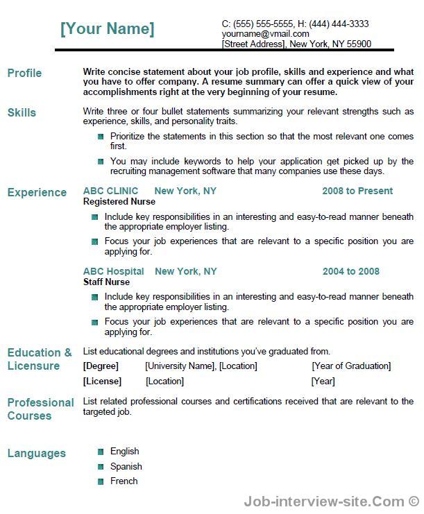 Free resume guide for registered nurses
