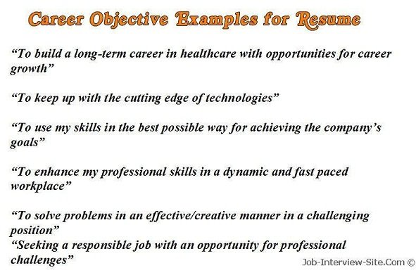 Objectives Resume Examples 