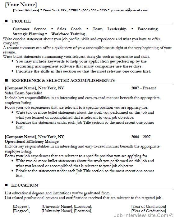 Service resume templates