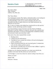 Preschool Cover Letter Samples