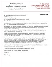 what to include in a cover letter marketing