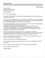 area store manager cover letter