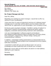 Project Manager Cover Letter Sample