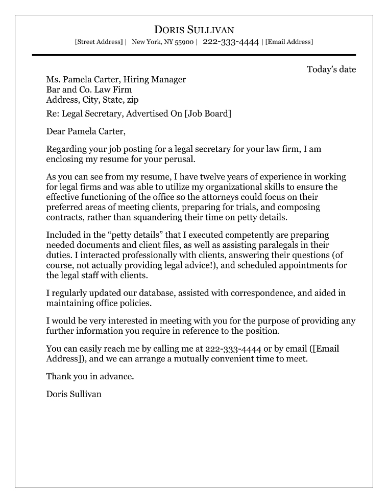 legal cv cover letter