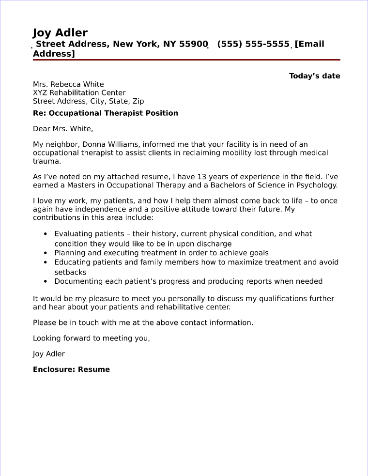 sample cover letter for healthcare worker