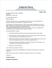 cover teller letter bank sample resume guide examples formats objective abilities summary career skills letters