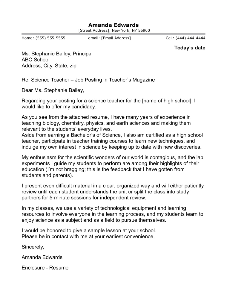 cover letter for high school principal position