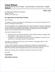 Electrician Cover Letter Sample