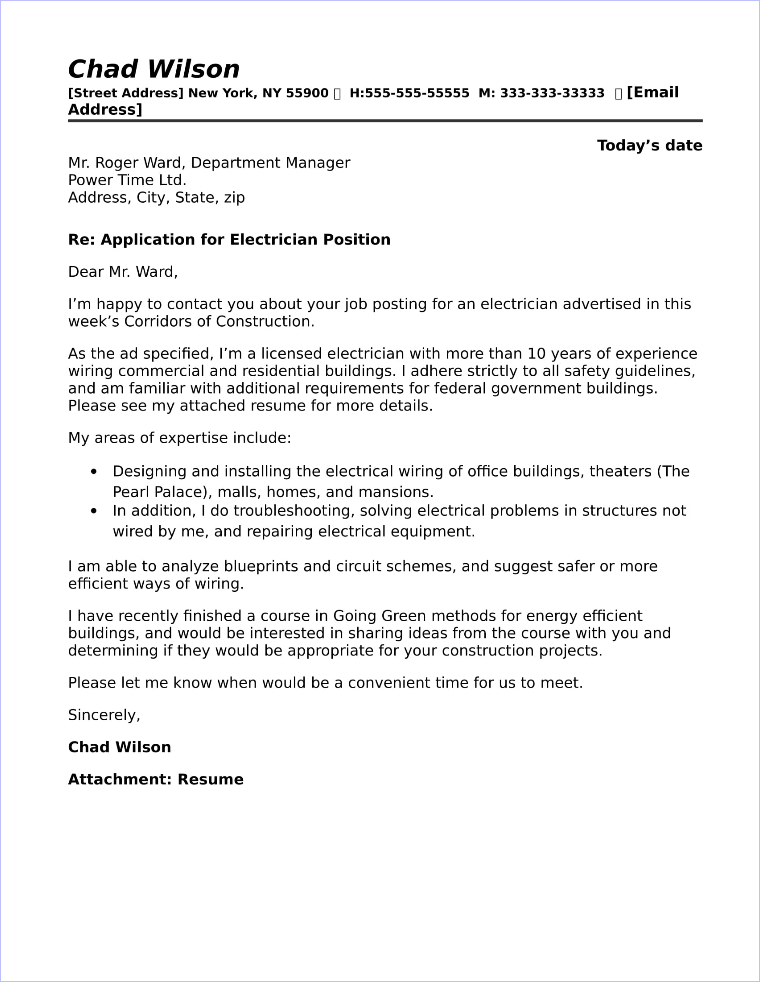 cover letter electrical apprentice