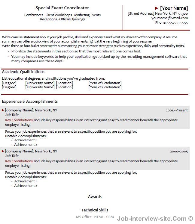 Special Event Manager Resume-thumb