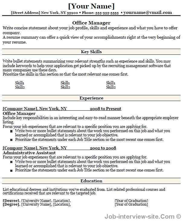 Office Administrative Manager Resume-thumb