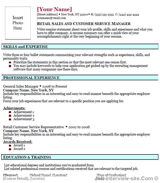 Retail Sales Template for Resume-thumb