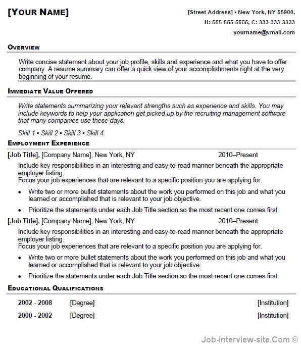 Basic Resume Template-thumb