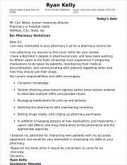 pharmacy technician cover letter with no experience