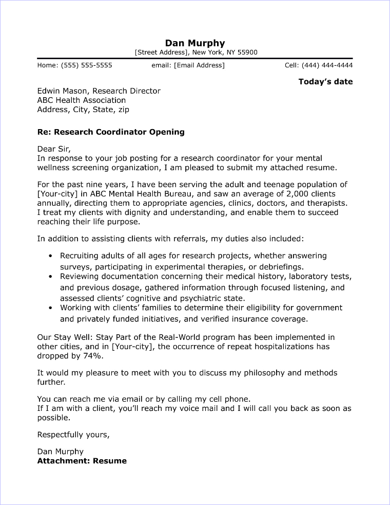 Research Cover Letter