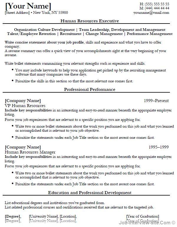 Human Resources Executive Resume-thumb